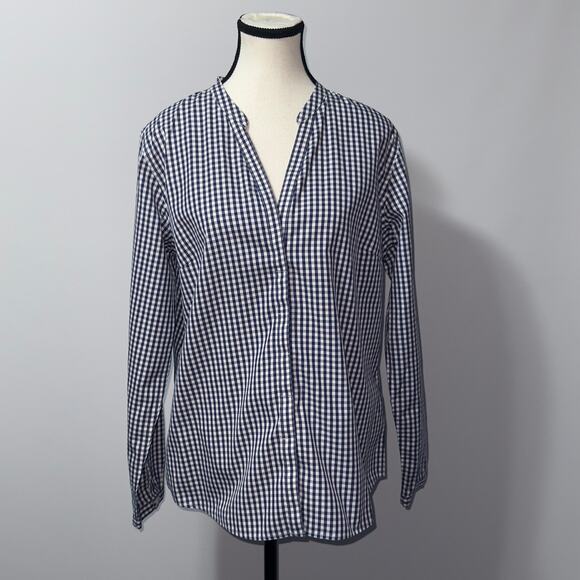 L.L.Bean blue and white button down Shirt women’s Size Medium - Picture 1 of 8